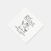 Serviette En Papier Mariage De Lunettes De Vin Personnalisées Drunin I (Coin)