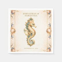 Mariage de luxe au bord de la mer avec hippocampe