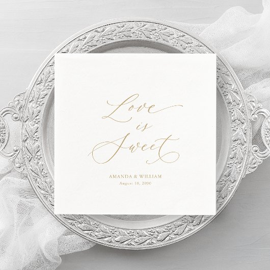 Serviette En Papier Mariage de luxe "L'amour est doux"