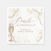 Serviette En Papier Mariage de luxe Perles et Prosecco (Devant)
