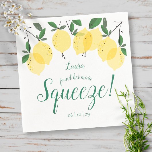 Serviette En Papier Mariage de Main Squeeze Lemons 