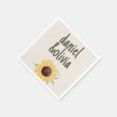 Serviette En Papier Mariage de marguerite couleur Pastel Retro (Coin)