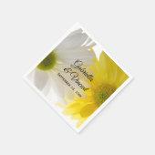Serviette En Papier Mariage de marguerites jaune et blanc (Coin)