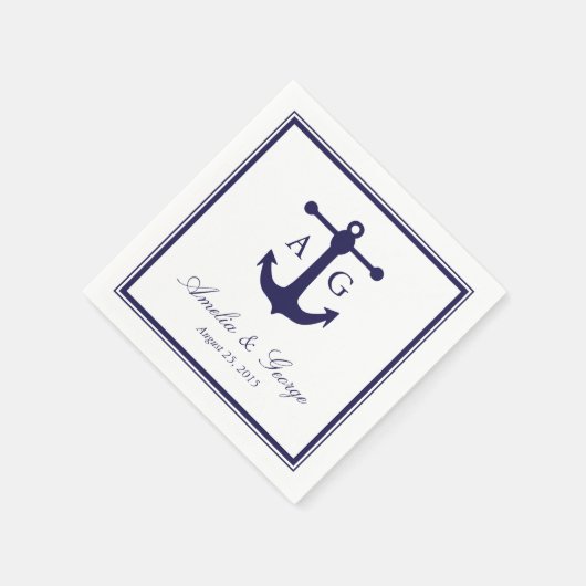 Serviette En Papier Mariage de marine (Coin)