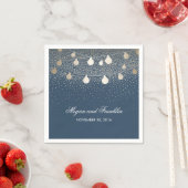 Serviette En Papier Mariage de marine Gold String (En situation)