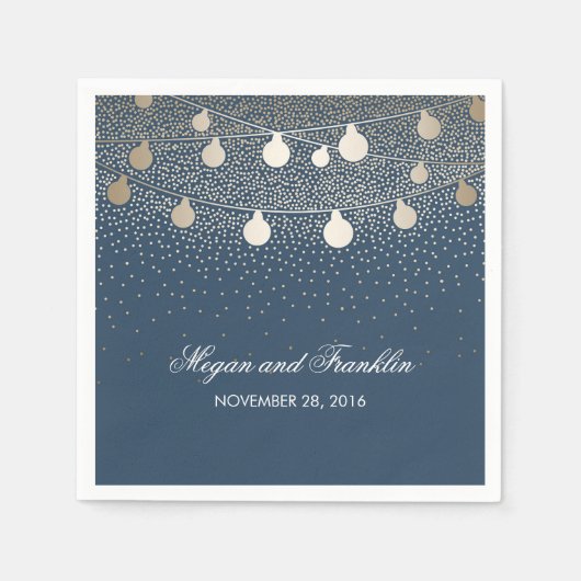 Serviette En Papier Mariage de marine Gold String (Devant)