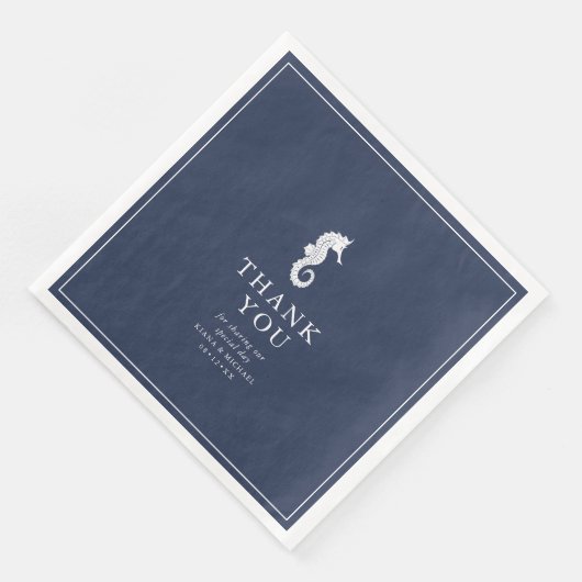 Serviette En Papier Mariage de mer Blue Wave V3 ID836 (Coin)