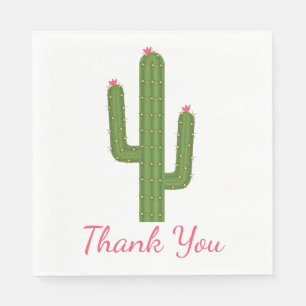 Serviette En Papier Mariage de Merci vert et rose