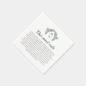 Serviette En Papier Mariage de monogramme à arc vert rencontre mignonn (Coin)