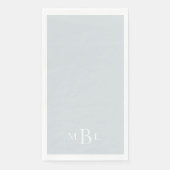 Serviette En Papier Mariage de monogramme blanc bleu-Dusty (Devant)