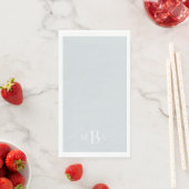 Serviette En Papier Mariage de monogramme blanc bleu-Dusty (En situation)