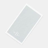Serviette En Papier Mariage de monogramme blanc bleu-Dusty (Coin)