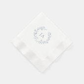 Serviette En Papier Mariage de monogramme bleu foncé (Coin)
