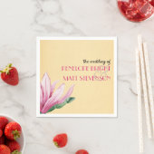 Serviette En Papier Mariage de monogramme d'antiquité rose Magnolia (En situation)