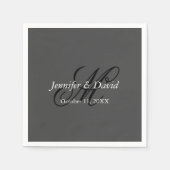 Serviette En Papier Mariage de monogramme de calligraphie attirant (Devant)