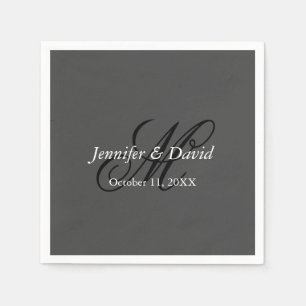 Serviette En Papier Mariage de monogramme de calligraphie attirant