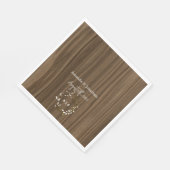 Serviette En Papier Mariage de monogramme de feuille de bois rustique (Coin)