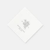 Serviette En Papier Mariage de monogramme de fleurs botaniques (Coin)