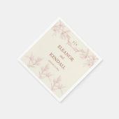 Serviette En Papier Mariage de monogramme de fleurs intemporel (Coin)