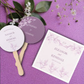 Serviette En Papier Mariage de monogramme de fleurs intemporel