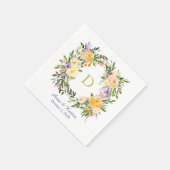 Serviette En Papier Mariage de monogramme de germe d'automne (Coin)