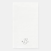 Serviette En Papier Mariage de monogramme de police Combo moderne (Devant)