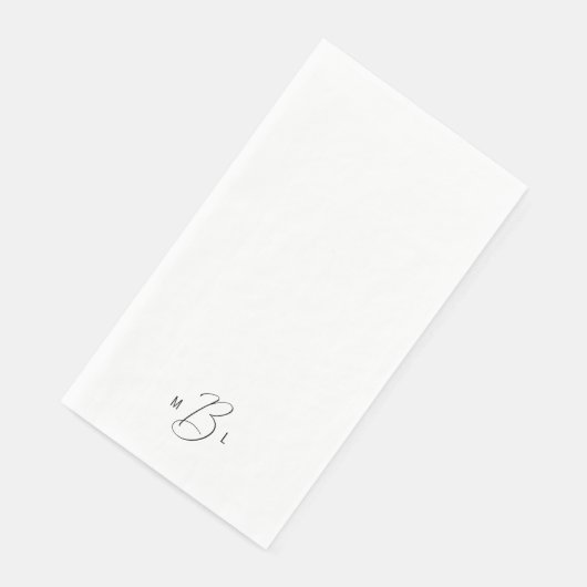 Serviette En Papier Mariage de monogramme de police Combo moderne (Coin)