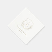 Serviette En Papier Mariage de monogramme d'écusson botanique simple e (Coin)