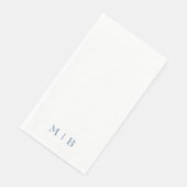 Serviette En Papier Mariage de monogramme élégant et simple (Coin)