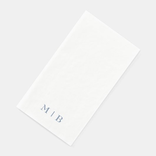 Serviette En Papier Mariage de monogramme élégant et simple (Coin)