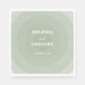 Serviette En Papier Mariage de monogramme moderne Sage Green (Devant)