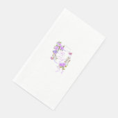 Serviette En Papier Mariage de monogramme Rose violet (Coin)