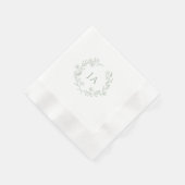 Serviette En Papier Mariage de monogramme vert Sage (Coin)