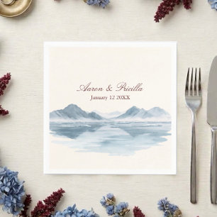 Serviette En Papier Mariage de montagne hivernal maussade