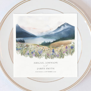 Serviette En Papier Mariage de montagne rustique