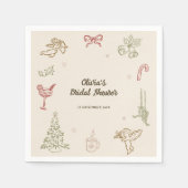 Serviette En Papier Mariage de Noël à la Main (Devant)