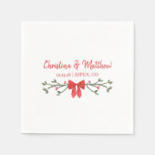 Serviette En Papier Mariage de Noël Chic Personnalisé (Devant)