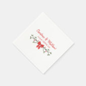 Serviette En Papier Mariage de Noël Chic Personnalisé (Coin)