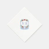 Serviette En Papier Mariage de Noël Chinoiserie Couples Monogramme (Coin)