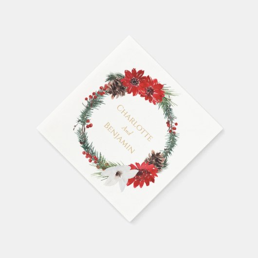 Serviette En Papier Mariage de Noël classique simple Napkin (Coin)