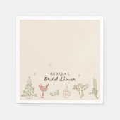 Serviette En Papier Mariage de Noël dessiné à la main (Devant)