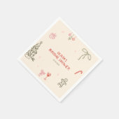 Serviette En Papier Mariage de Noël dessiné à la main  (Coin)