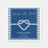 Serviette En Papier Mariage de noeud d'attache bleu marine (Devant)