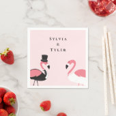 Serviette En Papier Mariage de nom de Flamant rose (En situation)