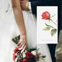 Mariage de nom personnalisé Red Rose Stem
