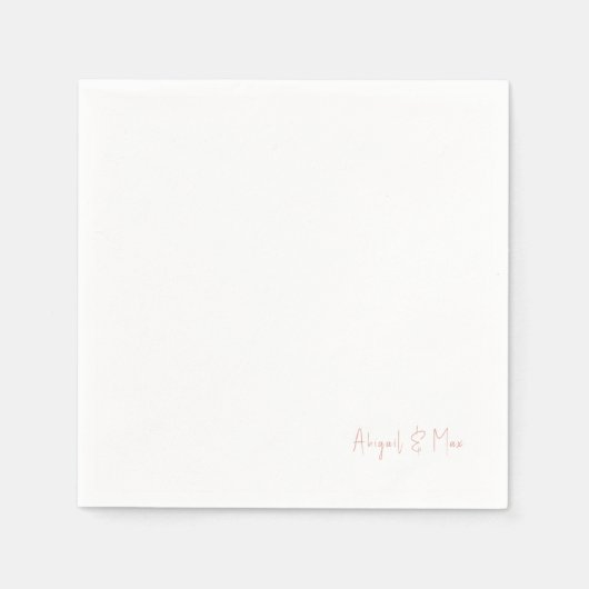 Serviette En Papier Mariage de noms de flush de police moderne simple (Devant)