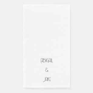 Serviette En Papier Mariage de noms de police simple et moderne