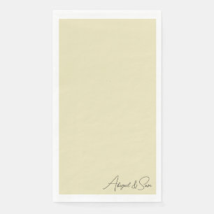 Serviette En Papier Mariage de noms de script jaune