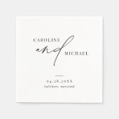Serviette En Papier Mariage de noms de script moderne simple (Devant)