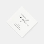 Serviette En Papier Mariage de noms de script moderne simple (Coin)